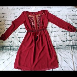 ALTUZARRA for Target | Burgundy Embroidered Dress